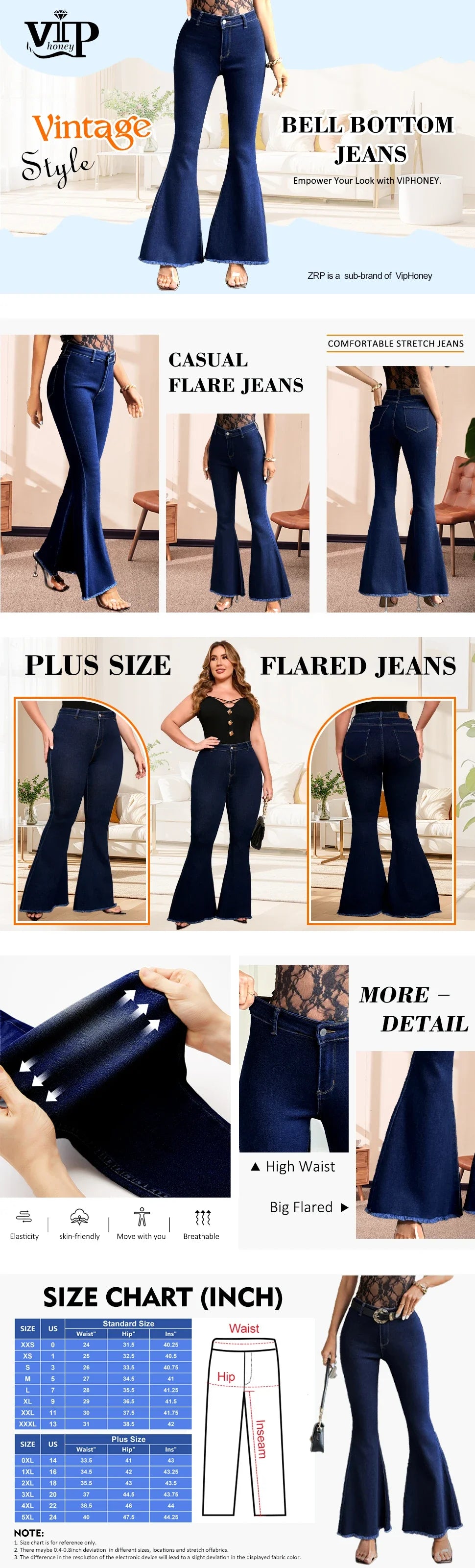 Curvy Fit High Waisted Flared Jeans