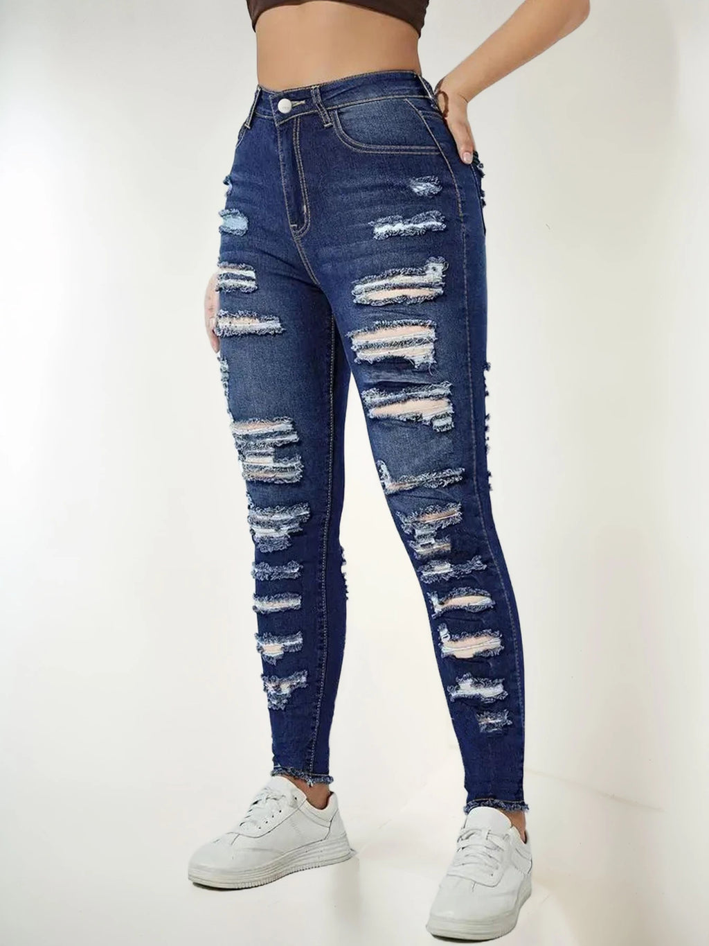 High Waisted Slim Fit Jeans