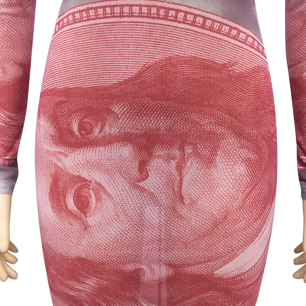 Sexy Mesh Perspective Printed Dress