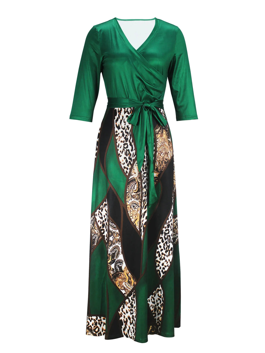 Elegant Printed V-neck Dress