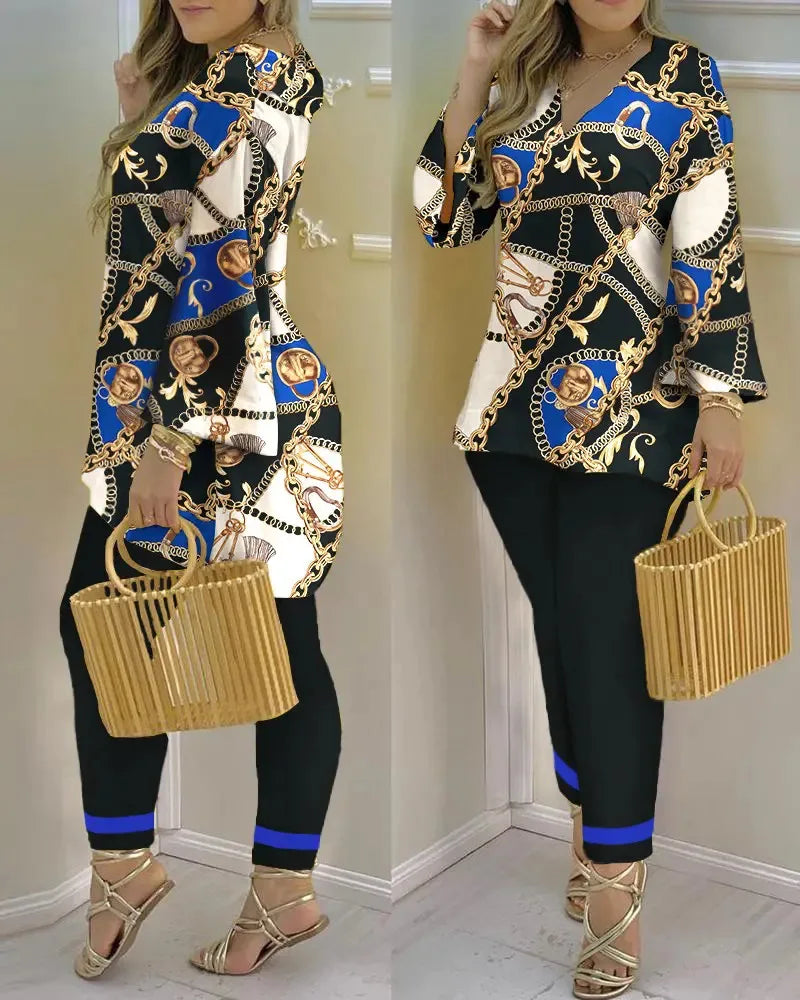 Color Block Fashion 2-Piece Set