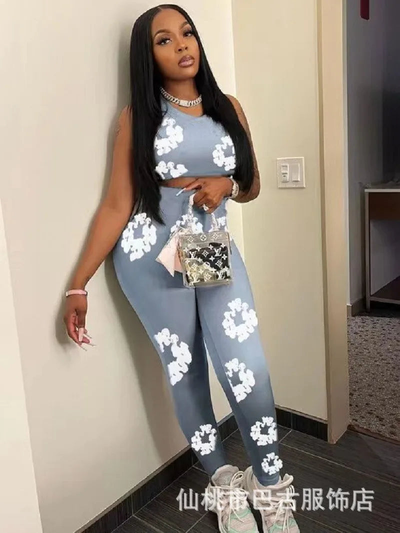 Floral Printing Women's Set