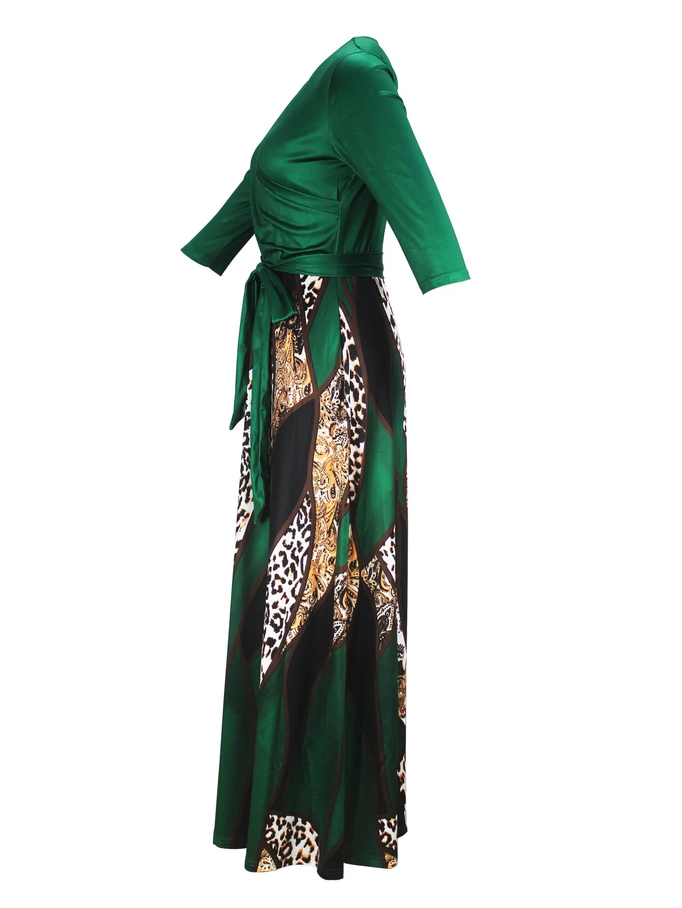 Elegant Printed V-neck Dress