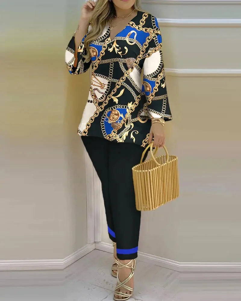 Color Block Fashion 2-Piece Set