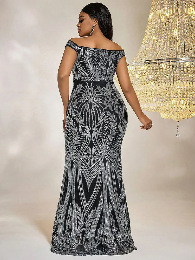 Fishtail Sequin Maxi Dress