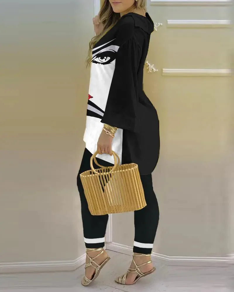 Color Block Fashion 2-Piece Set