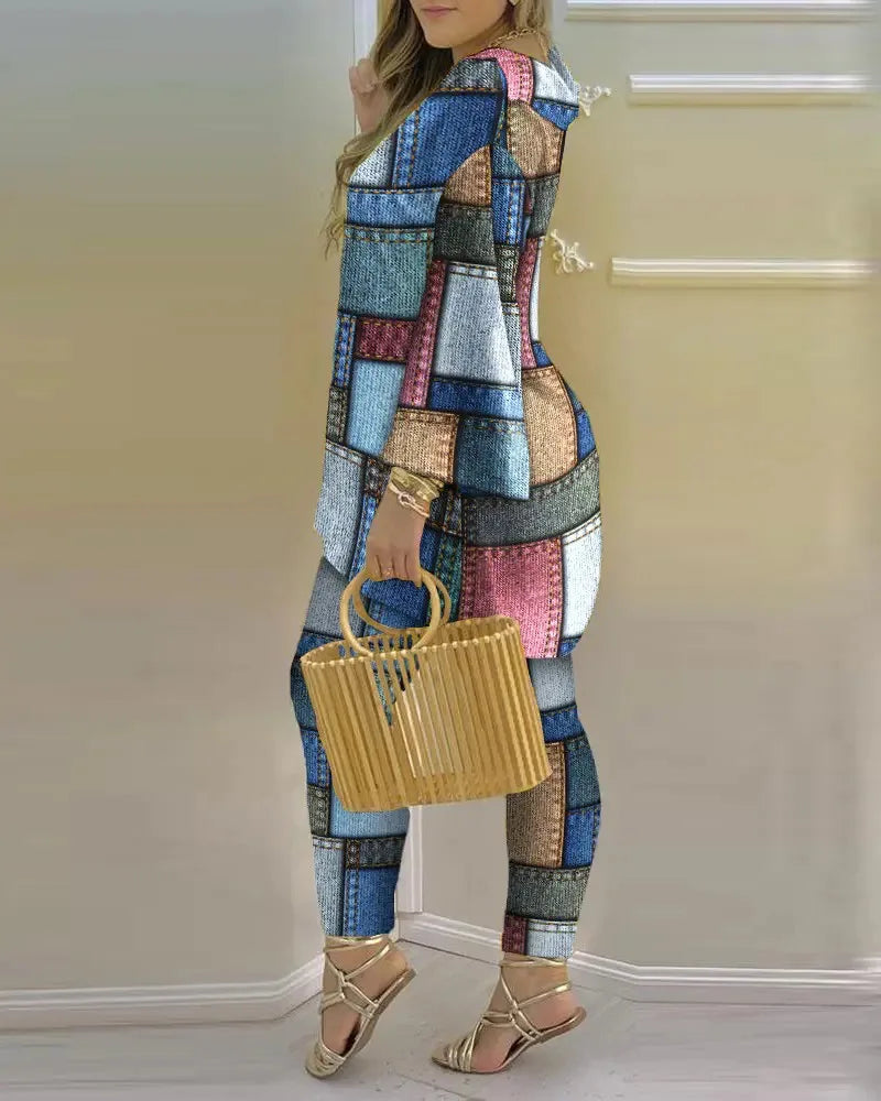 Color Block Fashion 2-Piece Set