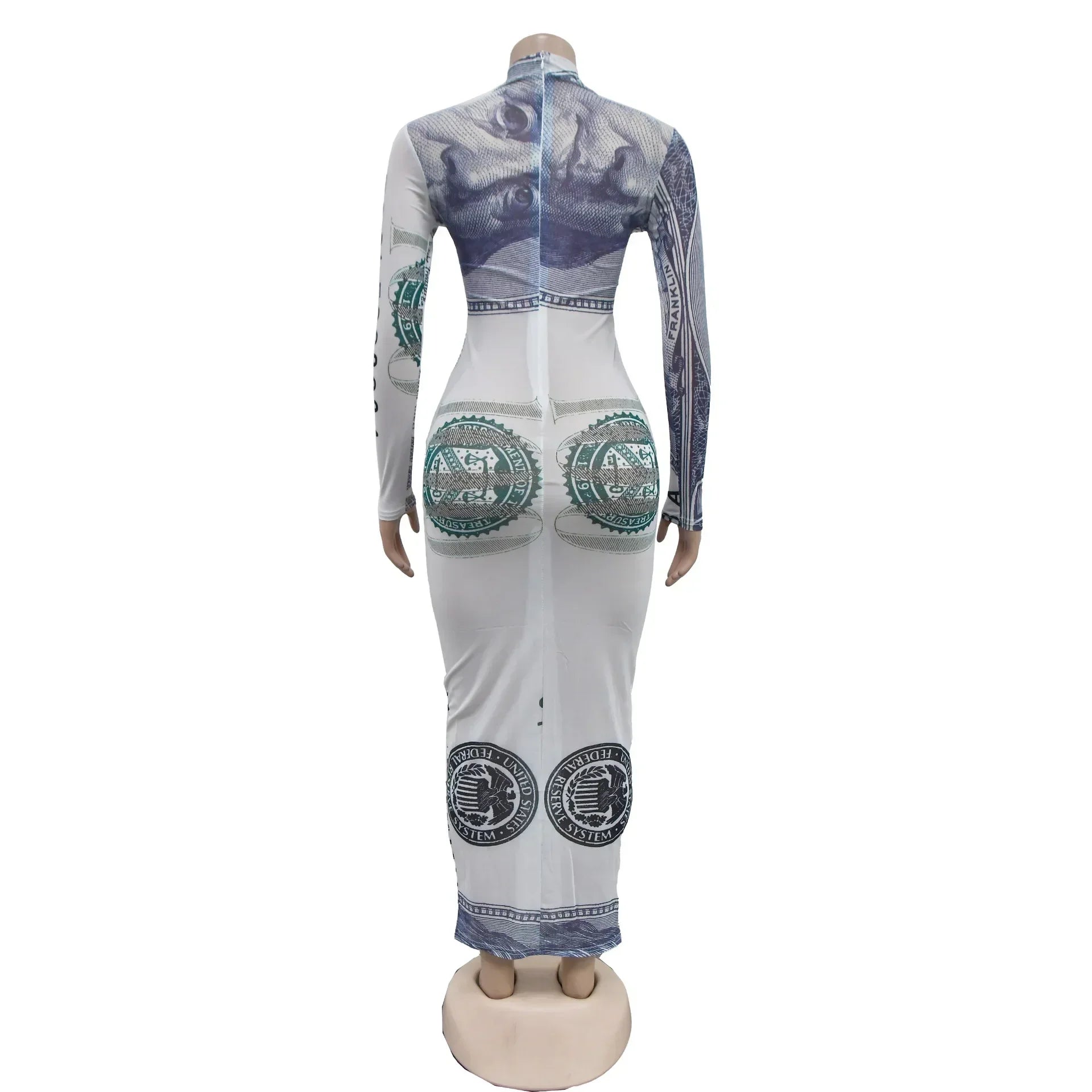 Sexy Mesh Perspective Printed Dress