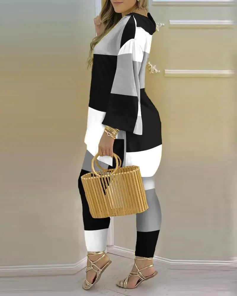 Color Block Fashion 2-Piece Set