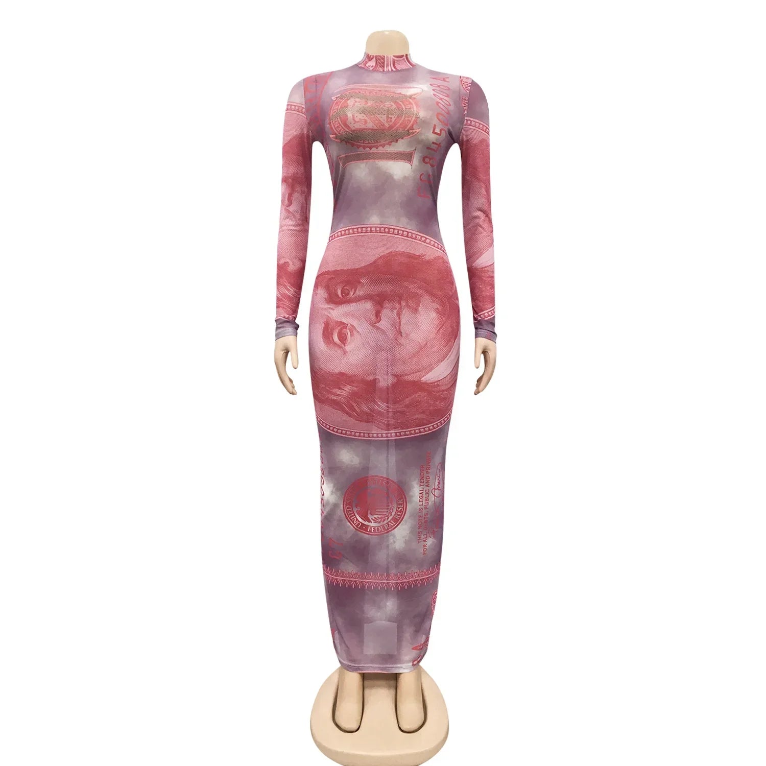 Sexy Mesh Perspective Printed Dress