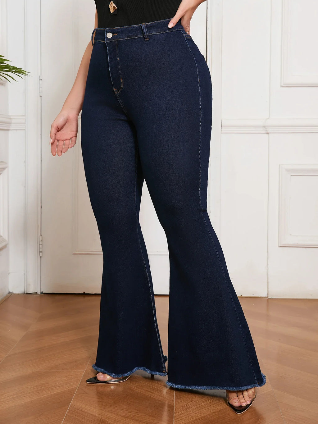 Curvy Fit High Waisted Flared Jeans