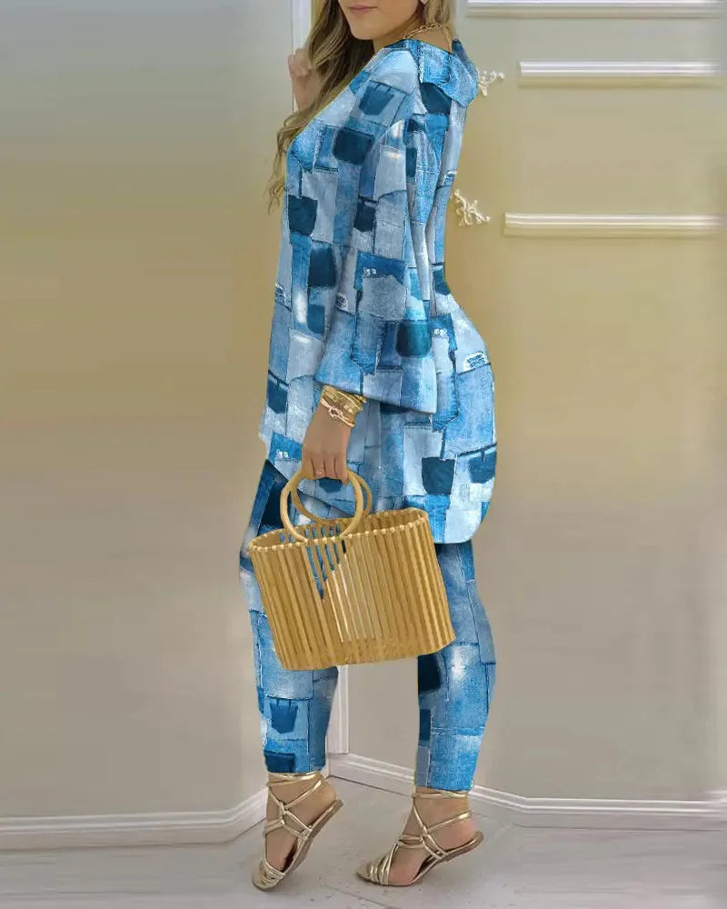 Color Block Fashion 2-Piece Set