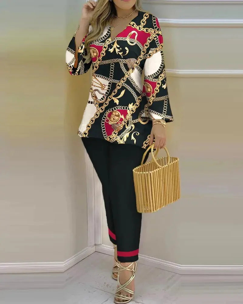 Color Block Fashion 2-Piece Set