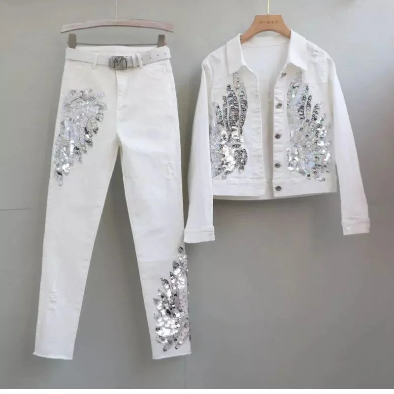 Fashion Denim Pants Set