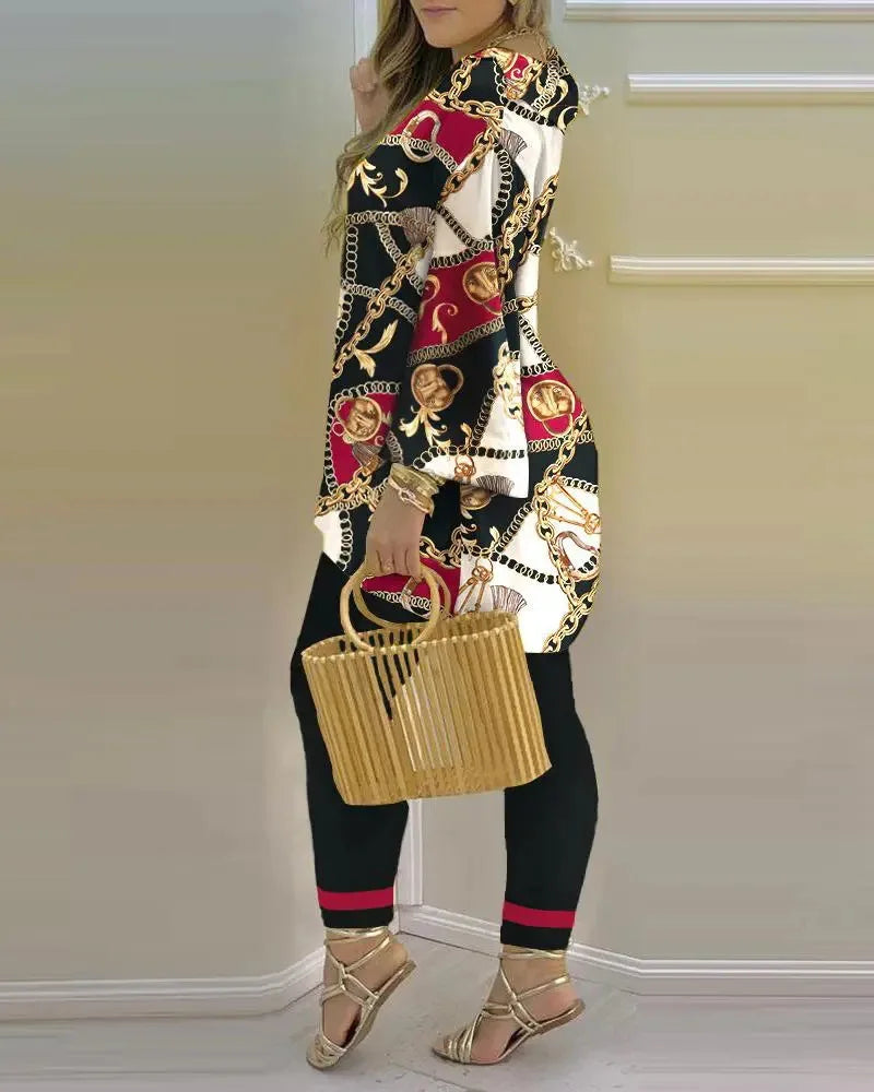 Color Block Fashion 2-Piece Set