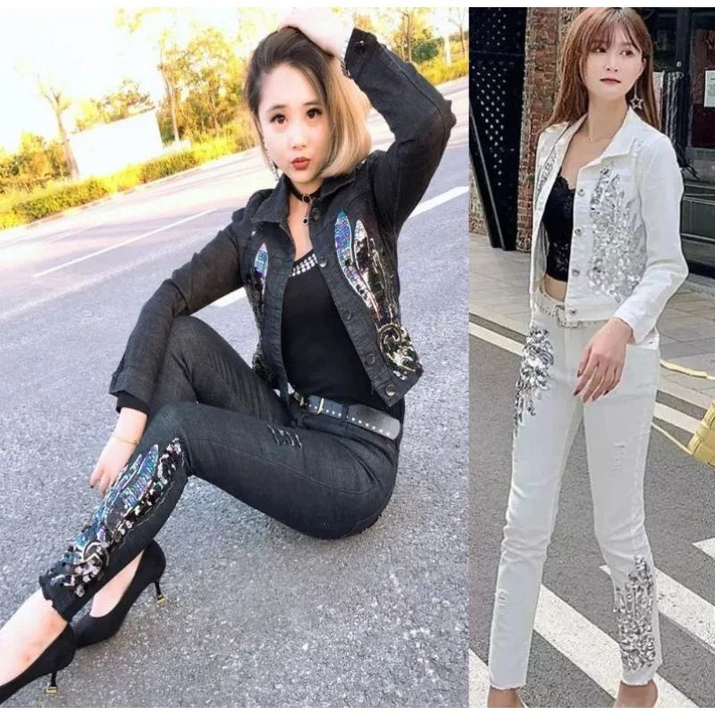 Fashion Denim Pants Set