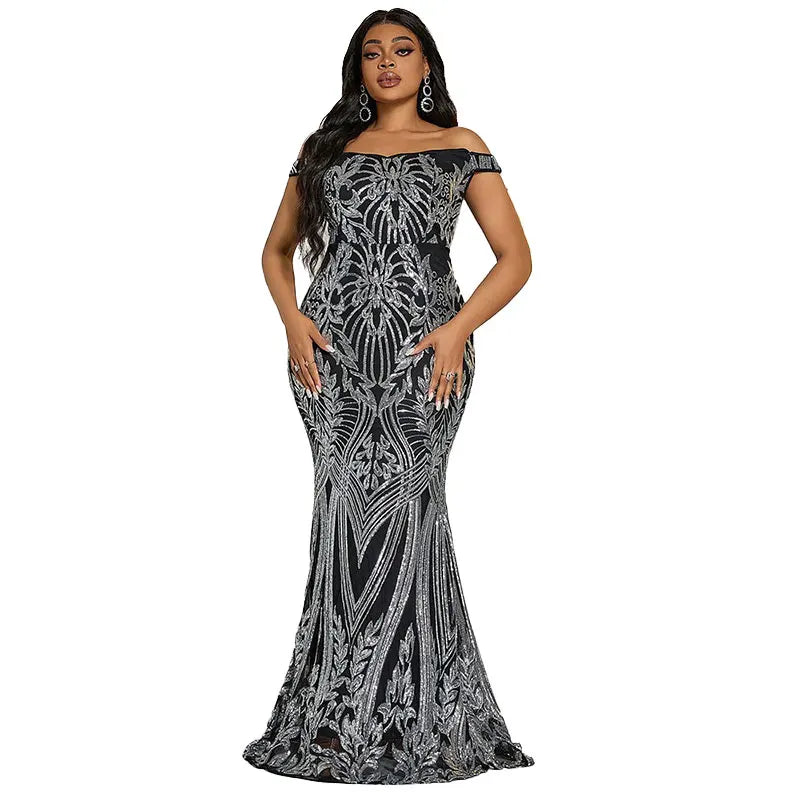 Fishtail Sequin Maxi Dress