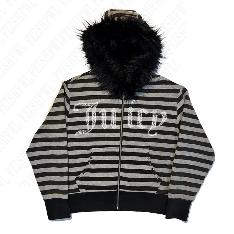 Juicy Retro Fur Zip Up Hoodie